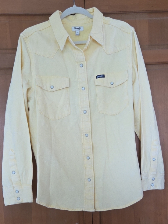 Wrangler Tops - Wrangler Retro Pale Yellow Western Snap Shirt